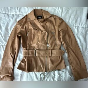 Band New! Express Camel Leather Jacket